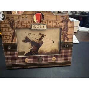 Retro VINTAGE Look GOLF THEME 4X6 EASEL  DESKTOP FRAME KEYPOINT